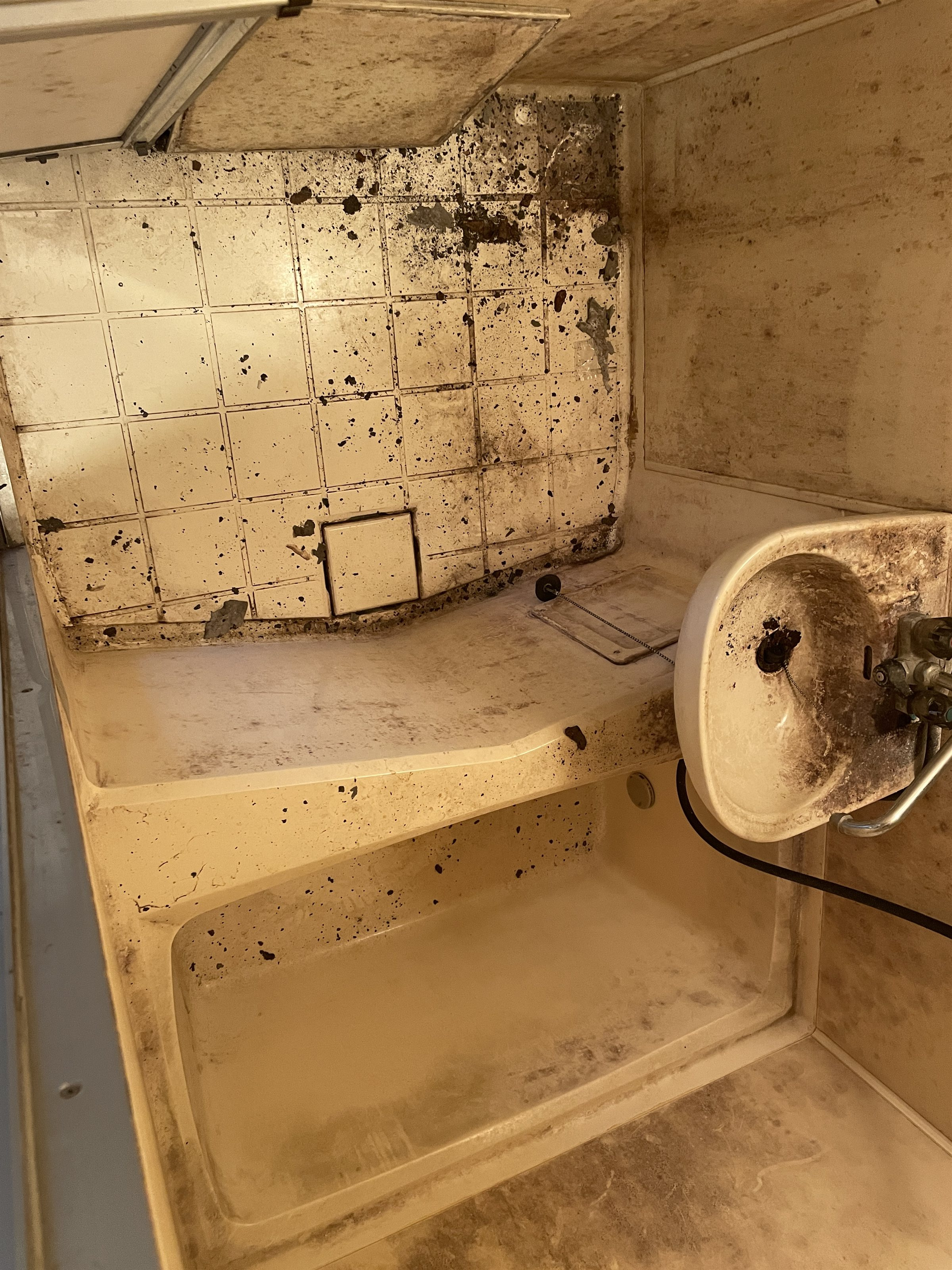 風呂掃除前の浴室